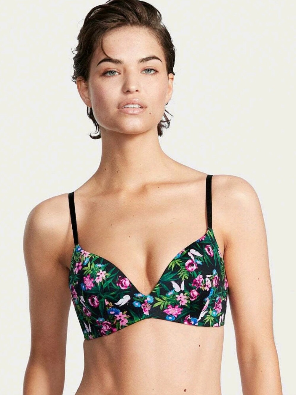 VICTORIA’S SECRET Very Sexy So Obsessed Wireless Push-Up Bra Floral 34c